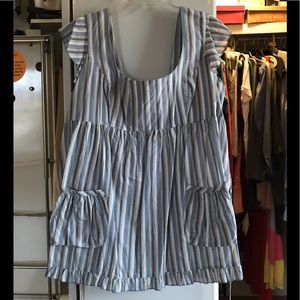 Blue Striped Baby Doll Top
